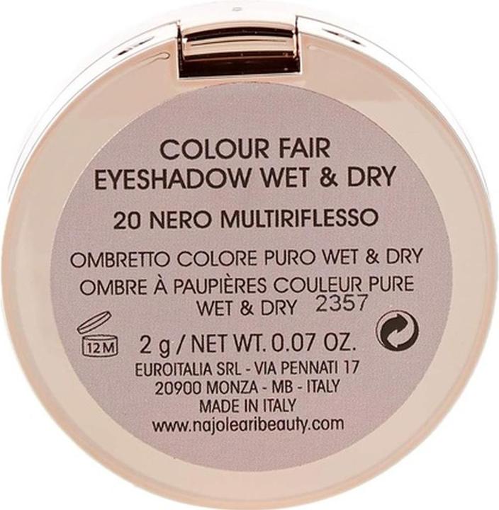 Actual product image Naj Oleari Colour Fair Eyeshadow Wet&Dry 20 multi-shimmer black 2g (20)