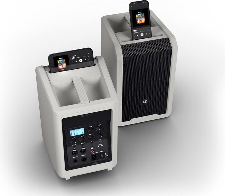 Immagine prodotto LD Systems ANNY® 8 G - Altoparlante PA Bluetooth® portatile con batteria ricaricabile e mixer, Grigio Urbano (Attivo, 1x 80 W)