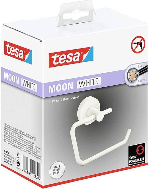 Immagine prodotto tesa Porta rotolo di carta igienica MOON WHITE con soluzione adesiva senza forare