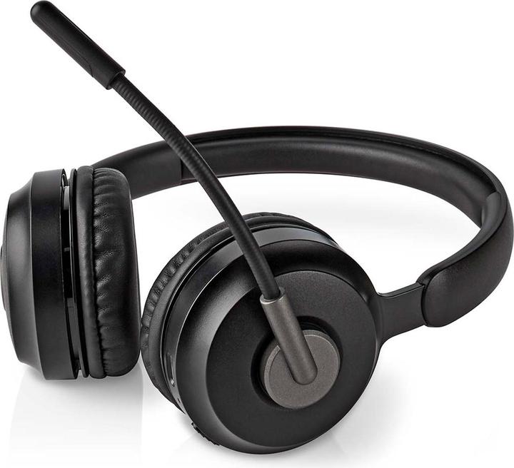 Image du produit Nedis Casque pour PC | Sur l'oreille | Stéréo | Bluetooth | Microphone pliable | Noir (Sans fil, USB-C)