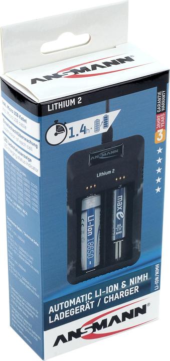 Produktbild Ansmann Lithium 2 (2 Stk., 10350, 10440, 13500, 14350, 18350, 21700, 22500, 26500, R14, Ladegerät ohne Akku)