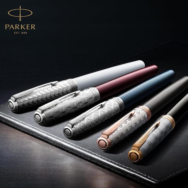 Produktbild Parker Füller Sonnet Premium Metal & C.C. 18K sw F (Blue, Metallic, 1x)