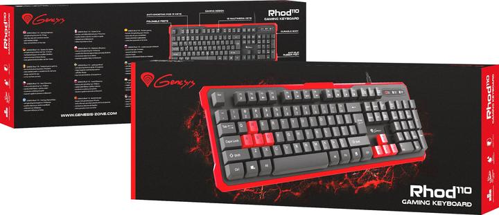 Image du produit Genesis RHOD 110 Clavier USB QWERTY US International (USA, Filaire)