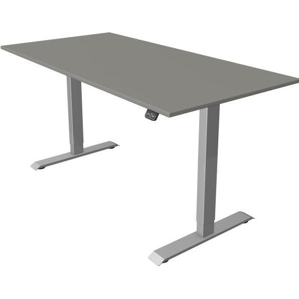 Kerkmann, Schreibtisch, Move 1 höhenverstellbarer Schreibtisch grafit rechteckig T-Fuss-Gestell silber 160,0 x 80,0