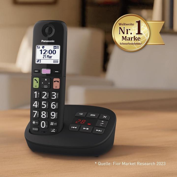 Produktbild Panasonic DECT KX-TGU132EXB Duo Zwart