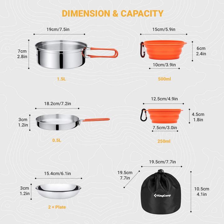 Produktbild Kingcamp Camping Kochgeschirr Set (17pcs, 2 Personen)