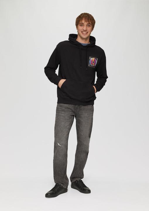 Produktbild s.Oliver Sweatshirt Kapuzensweatshirt mit Front- und Rückenprint (S)