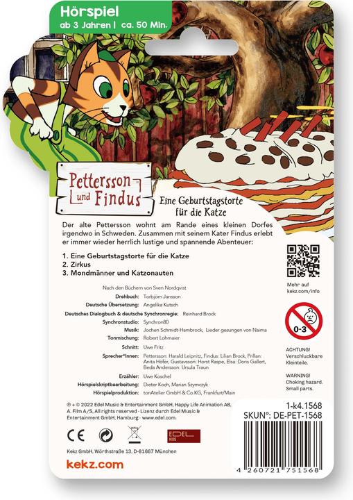 Immagine prodotto Kekz 75156 PETTERSSON E FINDUS - Una torta di compleanno per il gatto tre storie