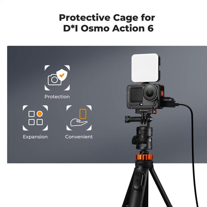 Actual product image K&F Concept Ramka Obudowa Frame Mount Camera Cage Klatka Do Dji Osmo Action 6 / Metal / Kf12.0026