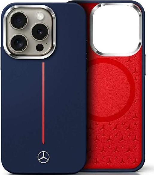 Immagine prodotto Mercedes MEHMP16X23SUMRV iPhone 16 Pro Max 6.9" granatowy/navy hardcase Silicone Red Stripe MagSa (Apple iPhone 16 Pro Max)