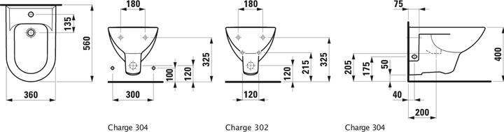 Actual product image Laufen Wall-mounted bidet PRO 1 HL 2 since holes f W-connection white