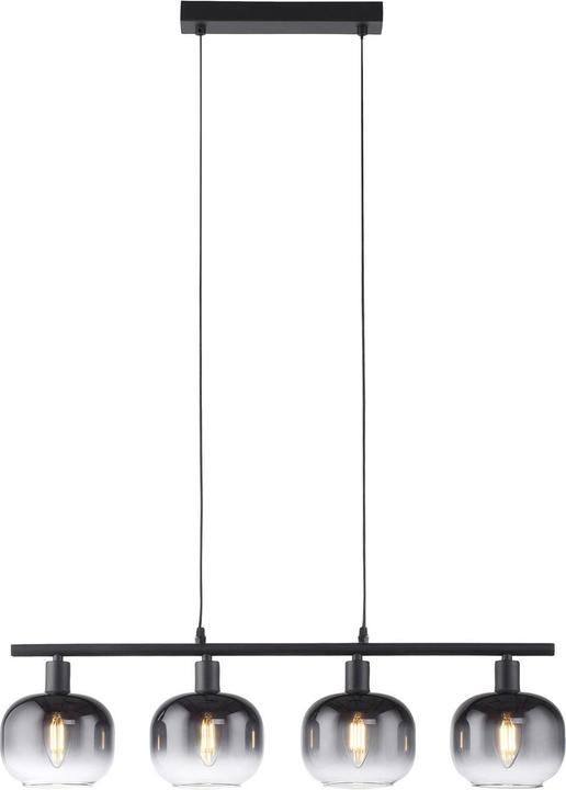 Actual product image Just Light ZEA Pendelleuchte E14 max.25W 4-fach Schwarz/Rauchfarben 15421-18 (E14)