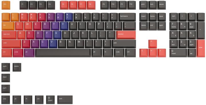 Glorious PC Gaming Race GPBT Keycaps - 114 PBT Tastenkappen, ANSI, US-Layout - Celestial Fire