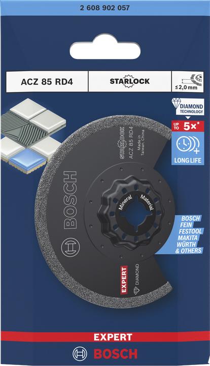 Productafbeelding Bosch Professional Zubehör Blau Zubehör 2608902057 EXPERT Starlock Segmentblatt ACZ 85 RD4 Diamantschliff+Abrasiv 85 1x