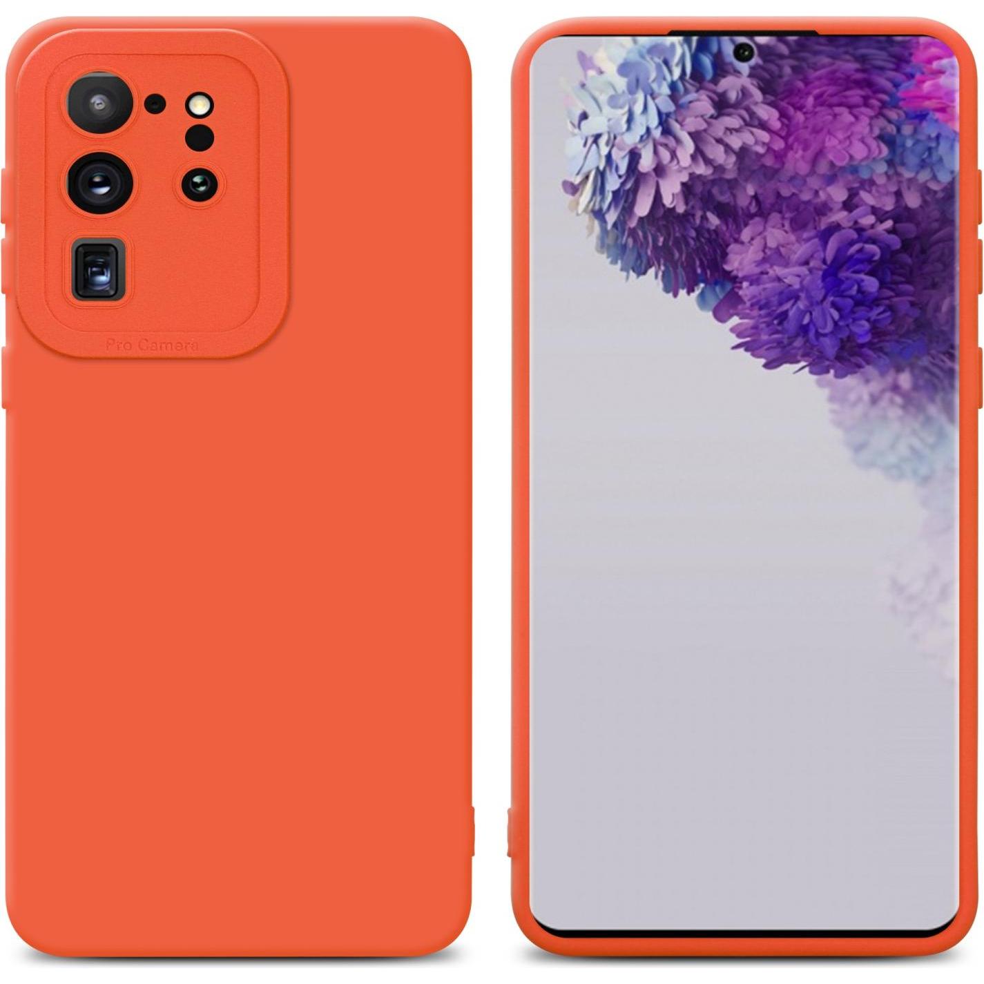 Cadorabo Hülle für Samsung Galaxy S20 ULTRA im TPU Fluid LM162 Style (Samsung Galaxy S20 Ultra), Smartphone Hülle, Orang...