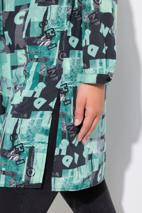 Immagine prodotto Ulla Popken Blusa dal taglio lungo e svasato con colletto da camicia e maniche lunghe (42, 44)