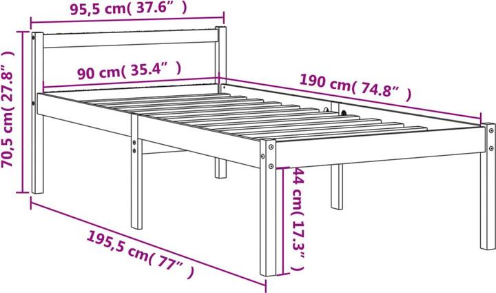 Image du produit vidaXL Seniorenbett (90 x 190 cm)
