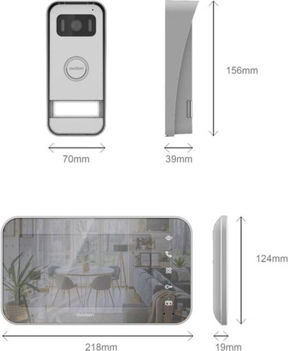 Produktbild Avidsen MAYA Video-Türsprechanlage Kabelgebunden Komplett-Set Aluminium (Kabelgebunden)