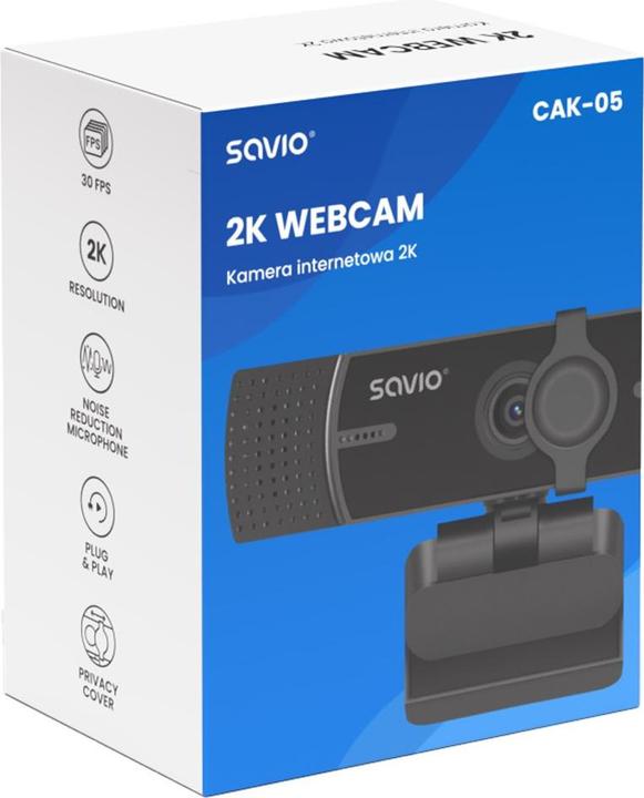 Actual product image Savio CAK-05 Webcam 3 7 MP 2560 x 1440 Pixel USB Schwarz (3.70 Mpx)