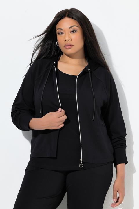 Produktbild Ulla Popken Sweatjacke, Kapuze, Zipptaschen, Raglan-Langarm (58)