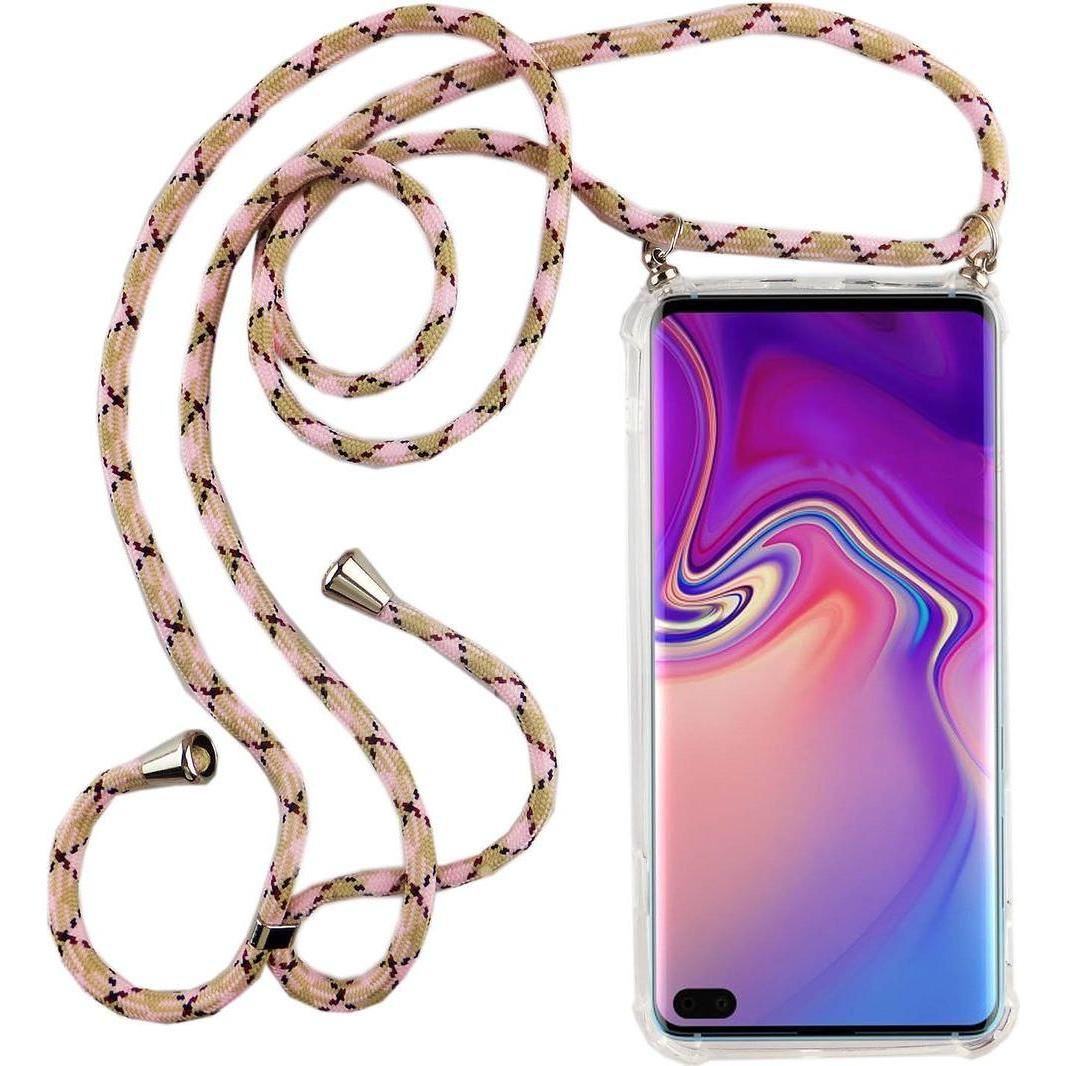 König Design Handyhülle für Samsung Galaxy S10 Plus Schutzcase Backcover Bumper Transparent, Handykette, Transparent