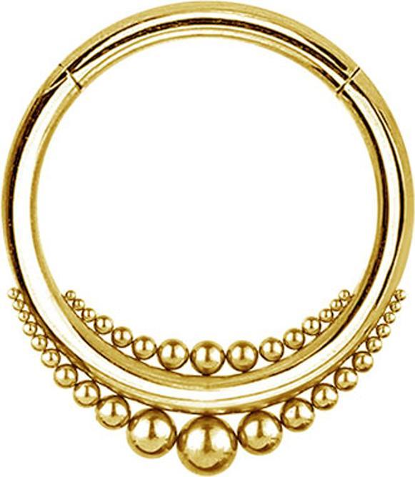 Produktbild Star Piercing Ohrgewicht Segmentring klappbar vergoldet Kugeln aufsteigend grösser werdend (Chirurgenstahl 316L, ohne Messing)