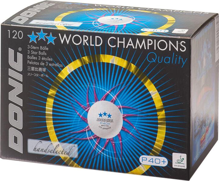 Productafbeelding Donic Tafeltennisbal P40+ 3star ITTF 120st Wit (120 Pcs.)