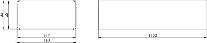 Produktbild Euro3plast VENTILATION DUCT 110X55 1,5M ABS WHITE