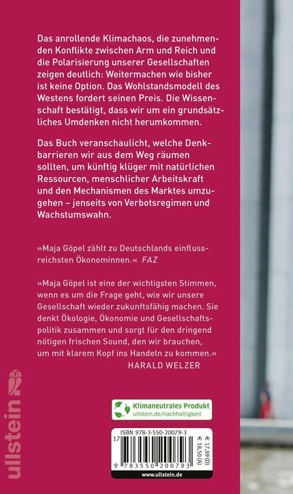 Produktbild Unsere Welt neu denken (Deutsch, Maja Göpel, 2020)