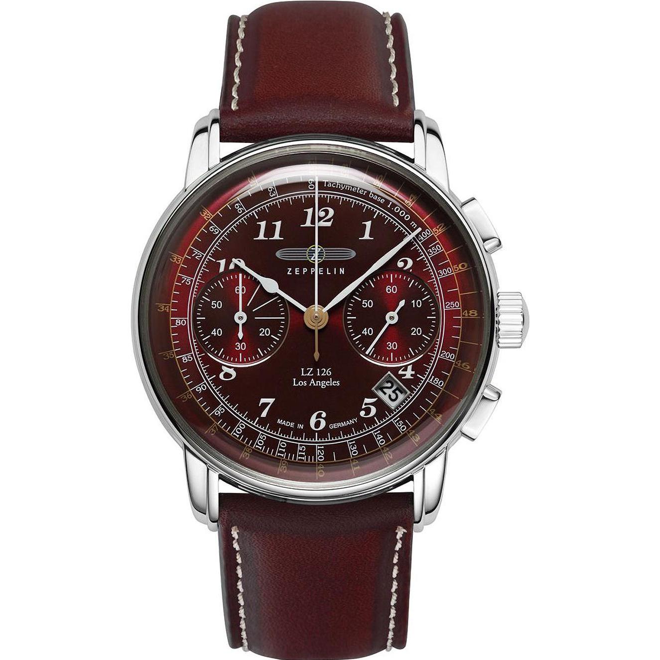 Zeppelin, Armbanduhr, 76146, Rot, (Chronograph, 42 mm)