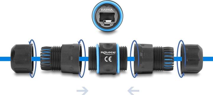 Produktbild Delock Kabelverbinder RJ45 Buchse zu RJ45 Buchse Cat.6A mit (Netzwerk Kupplung)