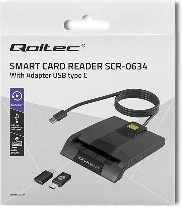 Produktbild Qoltec 50634 Intelligent Smart ID chip (USB-C)