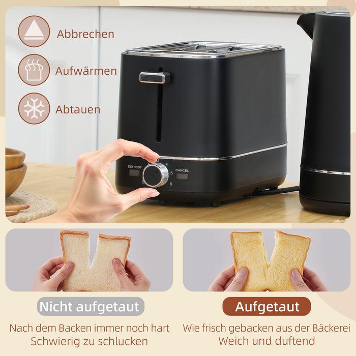 Actual product image Swisshandel24 Wasserkocher Toaster Set Frühstück-Set mit 1,7L Wasserkocher, 2 Scheiben Toaster (1.70 l)