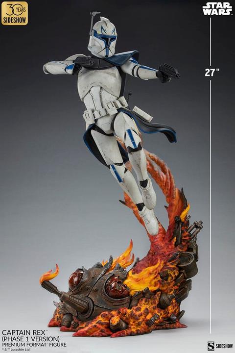 Actual product image Sideshow Star Wars Premium Format Figure Captain Rex (Phase 1 Version) Exclusive 68 cm