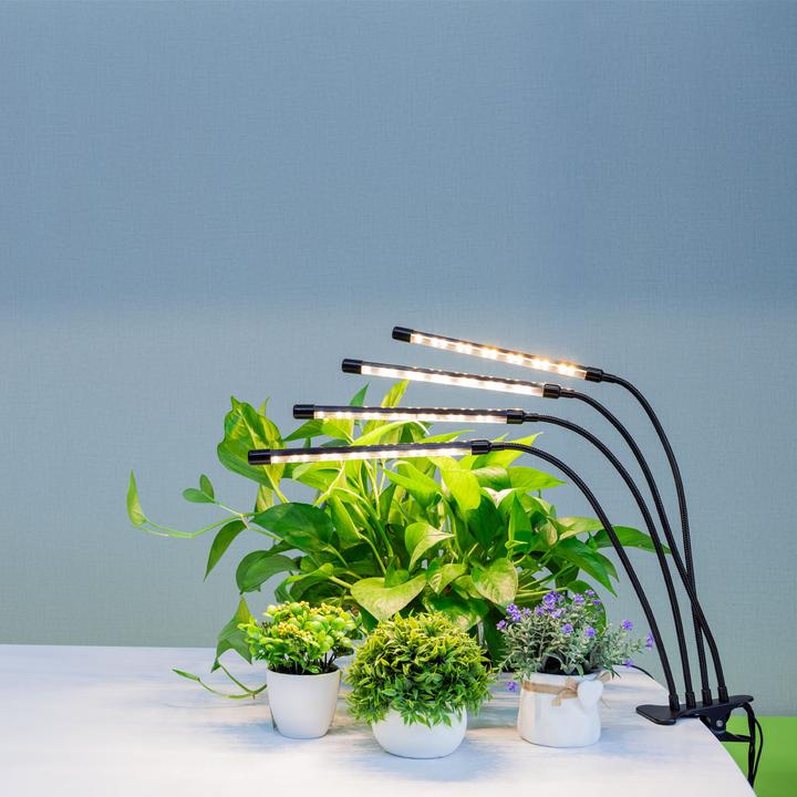Produktbild Casativo 2er-Set Vollspektrum LED-Pflanzenlampe mit 4 Schwanenhälse, Dimmbar & Timerfunktion (LED)