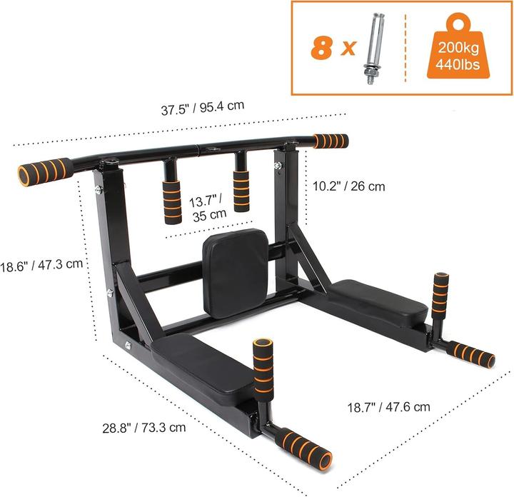 Actual product image Leogreen Pull-up bar for wall mounting up to 200 kg