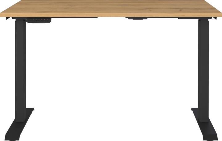 Actual product image Germania JET height-adjustable desk grandson oak rectangular, T-leg frame black 120.0 (120 x 80 x 72 cm)
