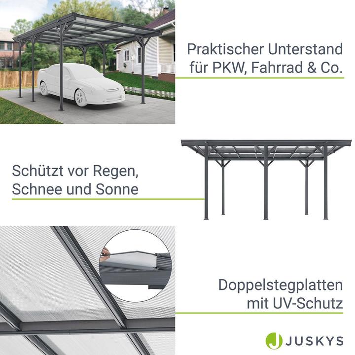 Actual product image Juskys Carport with flat roof