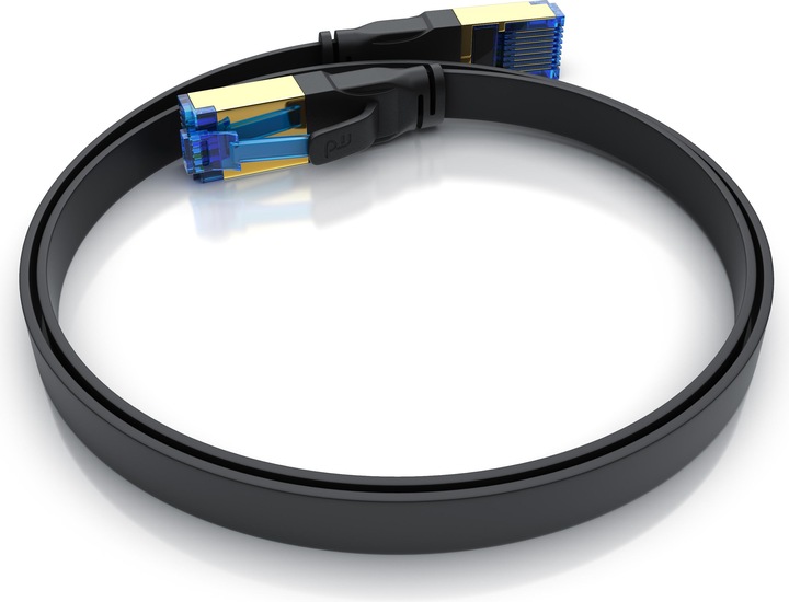 Actual product image Primewire CAT 8.1 network cable flat - LAN patch cable data cable - flat ribbon cable installation cable - (U/FTP, CAT8.1, 0.25 m)
