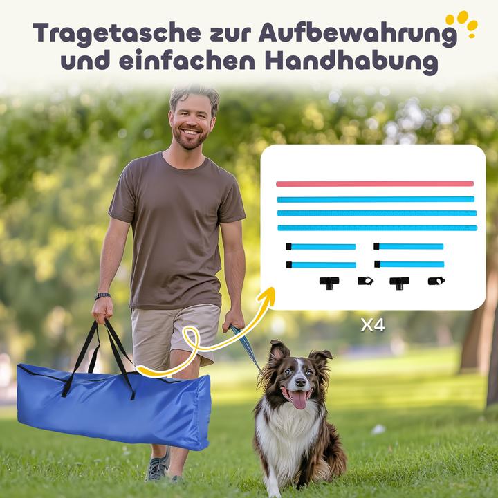 Produktbild PawHut Agility Set Hunde Kunststoff Hellblau (Agility)