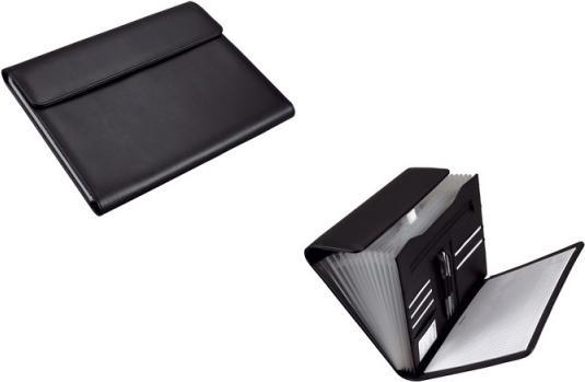 Actual product image Alassio Fan folder Vadio faux leather black, 12 compartments (A4, 1x)