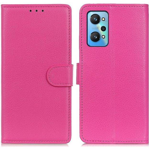 Thumbnail - MU Classic Litchi Leder Bookcover Series (Realme GT Neo 2), Smartphone Hülle, Rosa