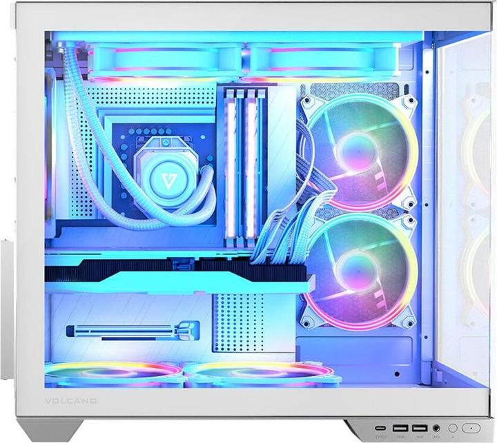 Produktbild Modecom Obudowa Volcano Panorama Apex ARGB 3F biała (AT-PANORAMA-3F-ARGB-20-000000-0002) (ATX, ITX, mATX, Mini-ITX)