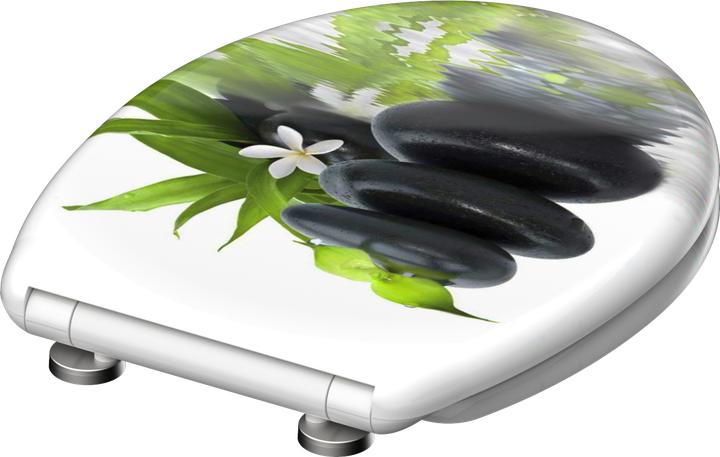 Actual product image Schütte WC seat Duroplast WC seat JASMIN soft-close mechanism Quick Release 82367 Stones