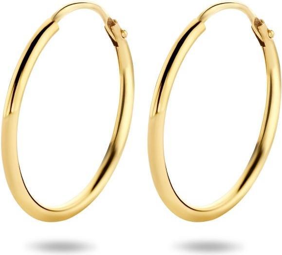 Sparkle14 Ohrringe Rundrohr - 20 mm - Gold (Gelbgold)