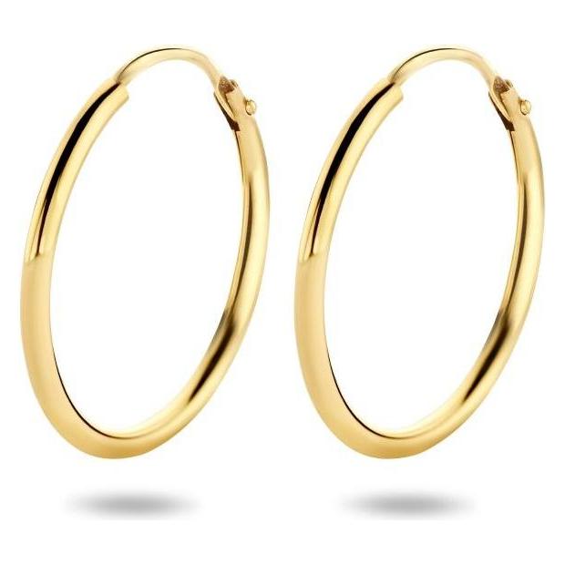 Sparkle14, Oorbellen, Ohrringe Rundrohr - 20 Mm - Gold, (Goudgeel)