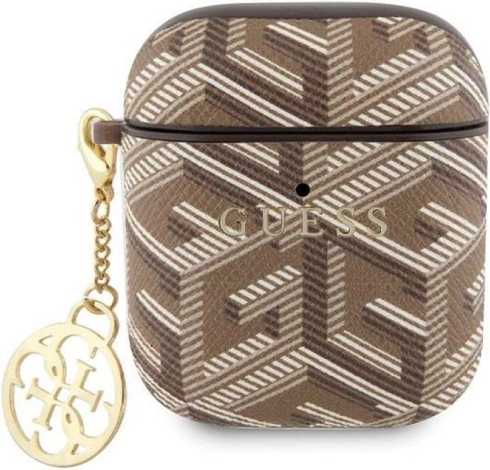 Actual product image Guess GUA2PGCE4CW AirPods 1/2 cover brązowy/brown GCube Charm (Headphone sleeve)