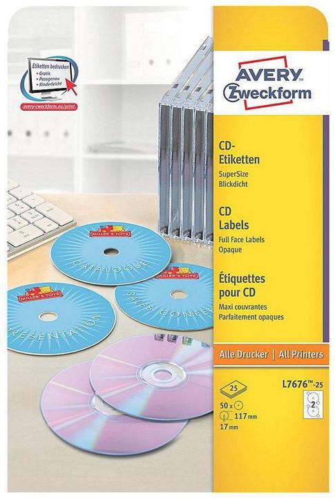 Produktbild Avery CD-Etiketten SuperSize