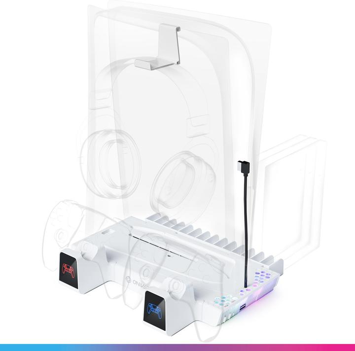 Actual product image Oniverse Nexus 5 Multifunctionele Standaard (PS5/ PS5 Slim) Wit (ONICSMLT-PS5-WHT) (PS5)