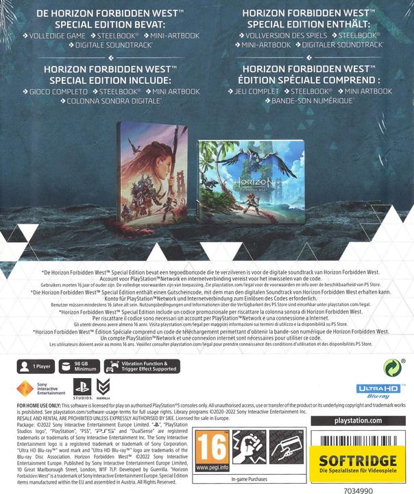 Image du produit Sony Horizon 2 Forbidden West - Édition spéciale (PS5)